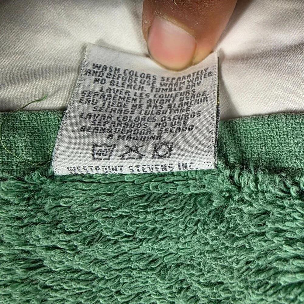 Vintage Grand Patrician Bath Towel Green Egyptian Cotton Made In USA Summer Out